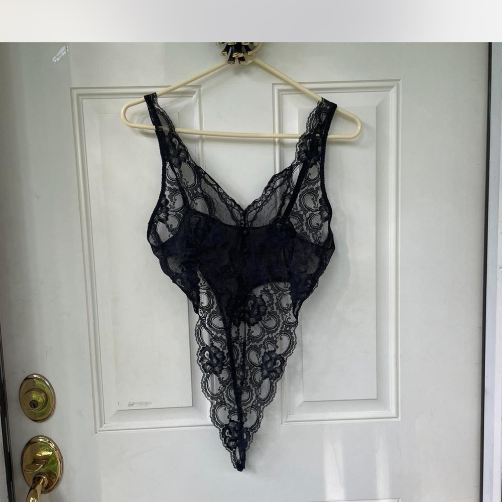 Victoria's Secret Black Lace Bodysuit